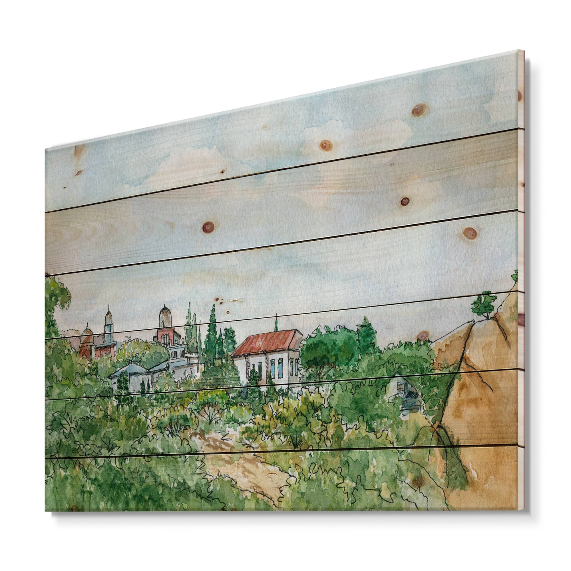 Designart - White House With Red Roof In The Countryside